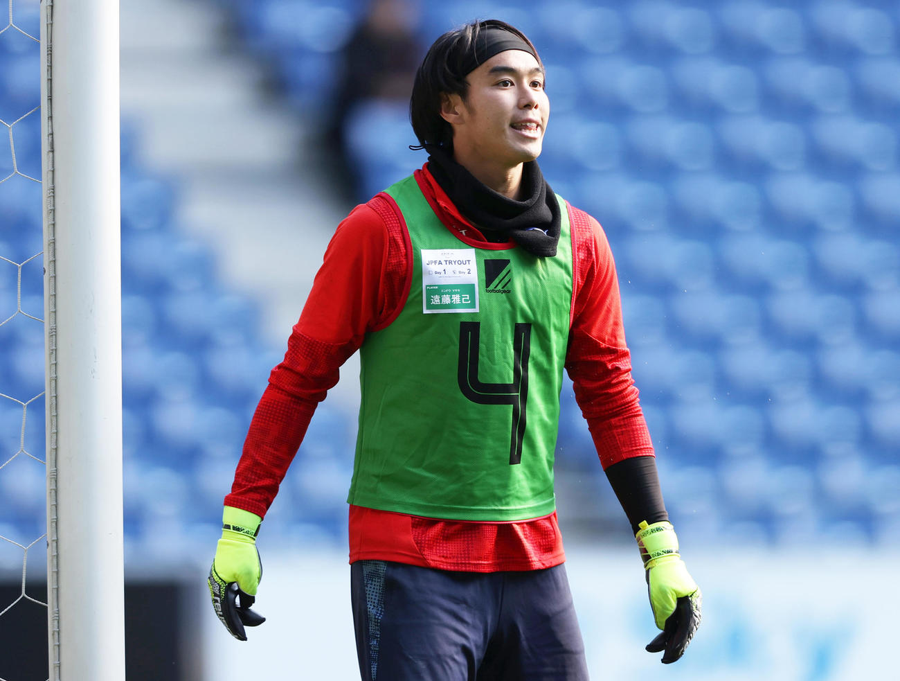JPFAトライアウトに参加する元奈良の遠藤（撮影・上山淳一）