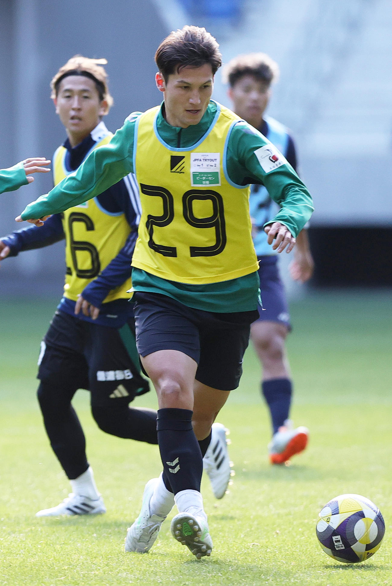 JPFAトライアウトに参加する元八戸のピーダーセン世穏（撮影・上山淳一）