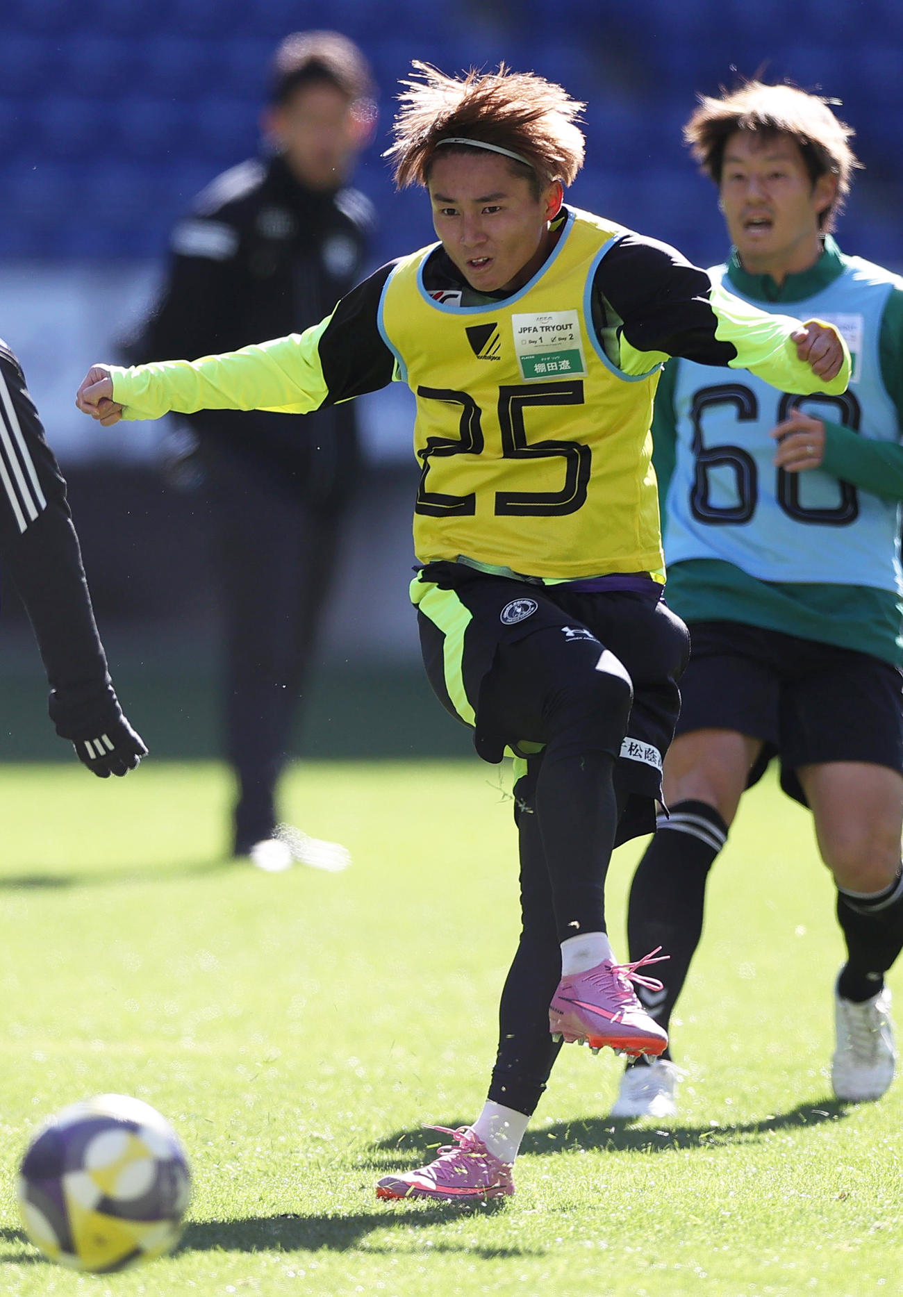 JPFAトライアウトに参加する元鳥取の棚田（撮影・上山淳一）