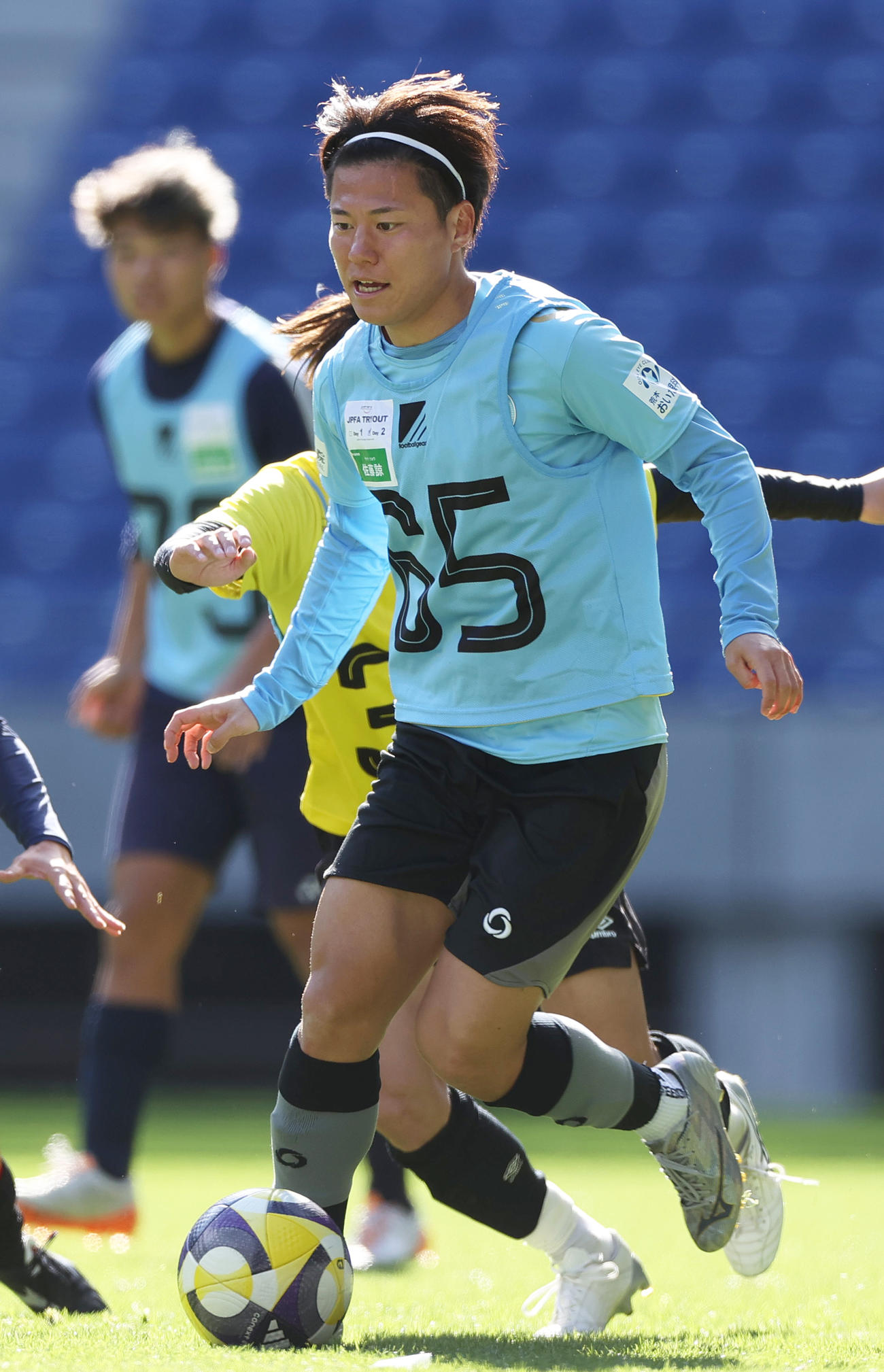 JPFAトライアウトに参加する元FC大阪の佐藤（撮影・上山淳一）