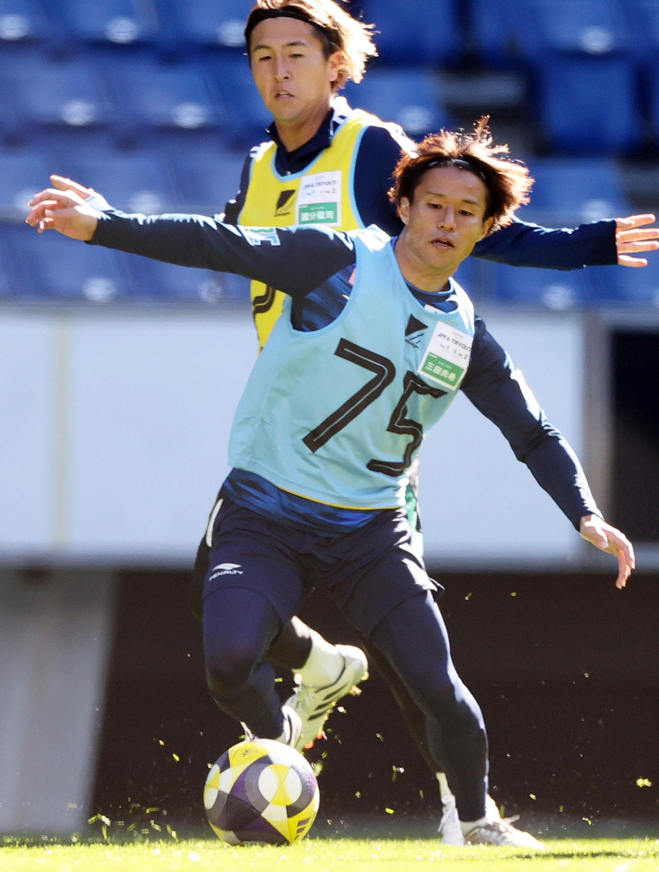 JPFAトライアウトに参加する元長野の三田（撮影・上山淳一）