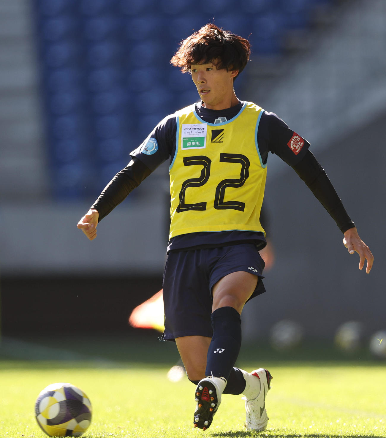 JPFAトライアウトに参加する元宮崎の森田（撮影・上山淳一）