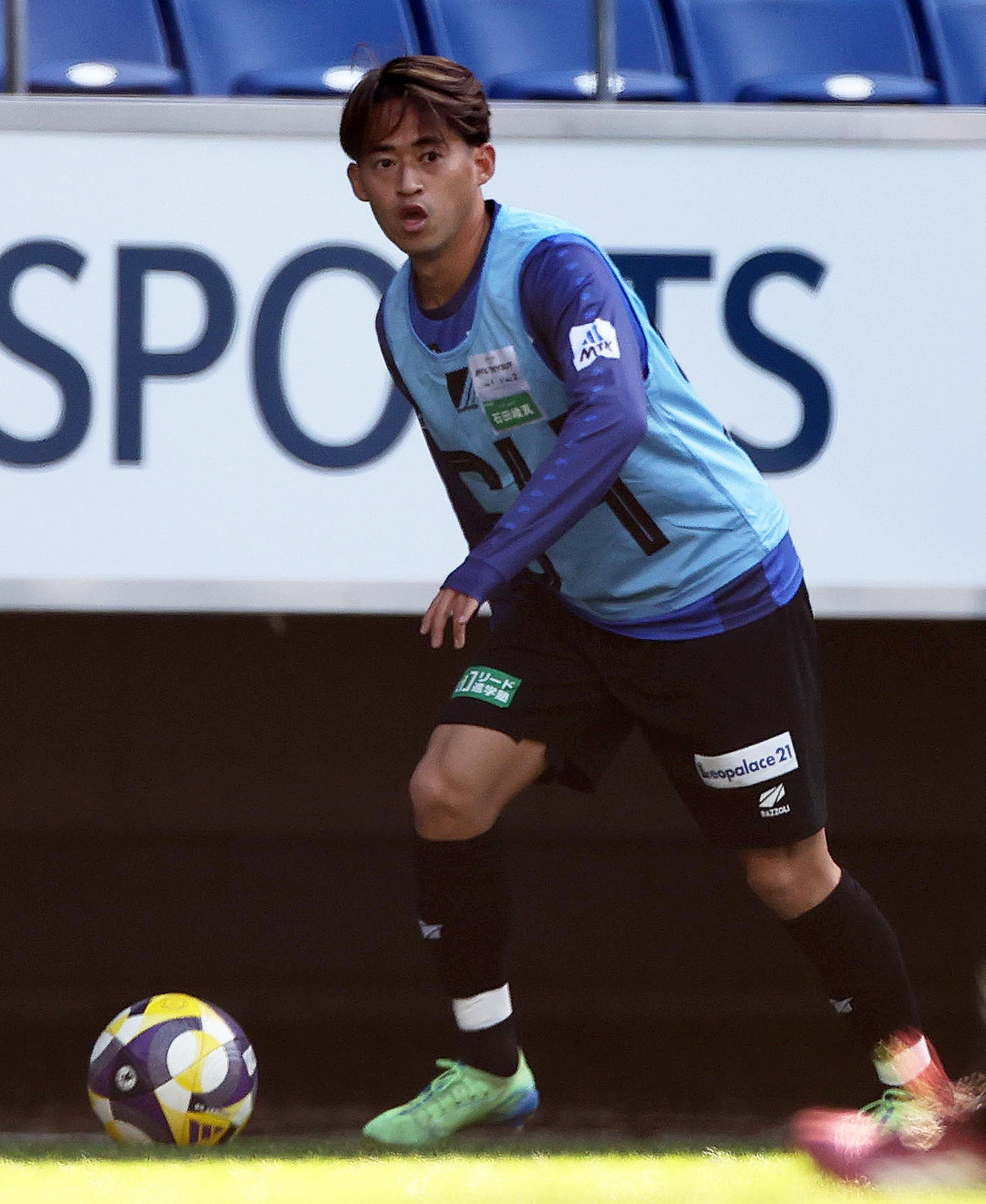 JPFAトライアウトに参加する元岐阜の石田（撮影・上山淳一）