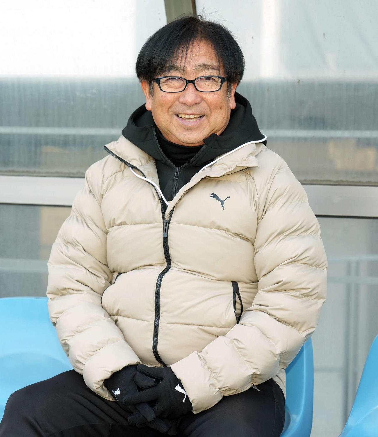 北海対大津　大津・平岡総監督（撮影・たえ見朱実）