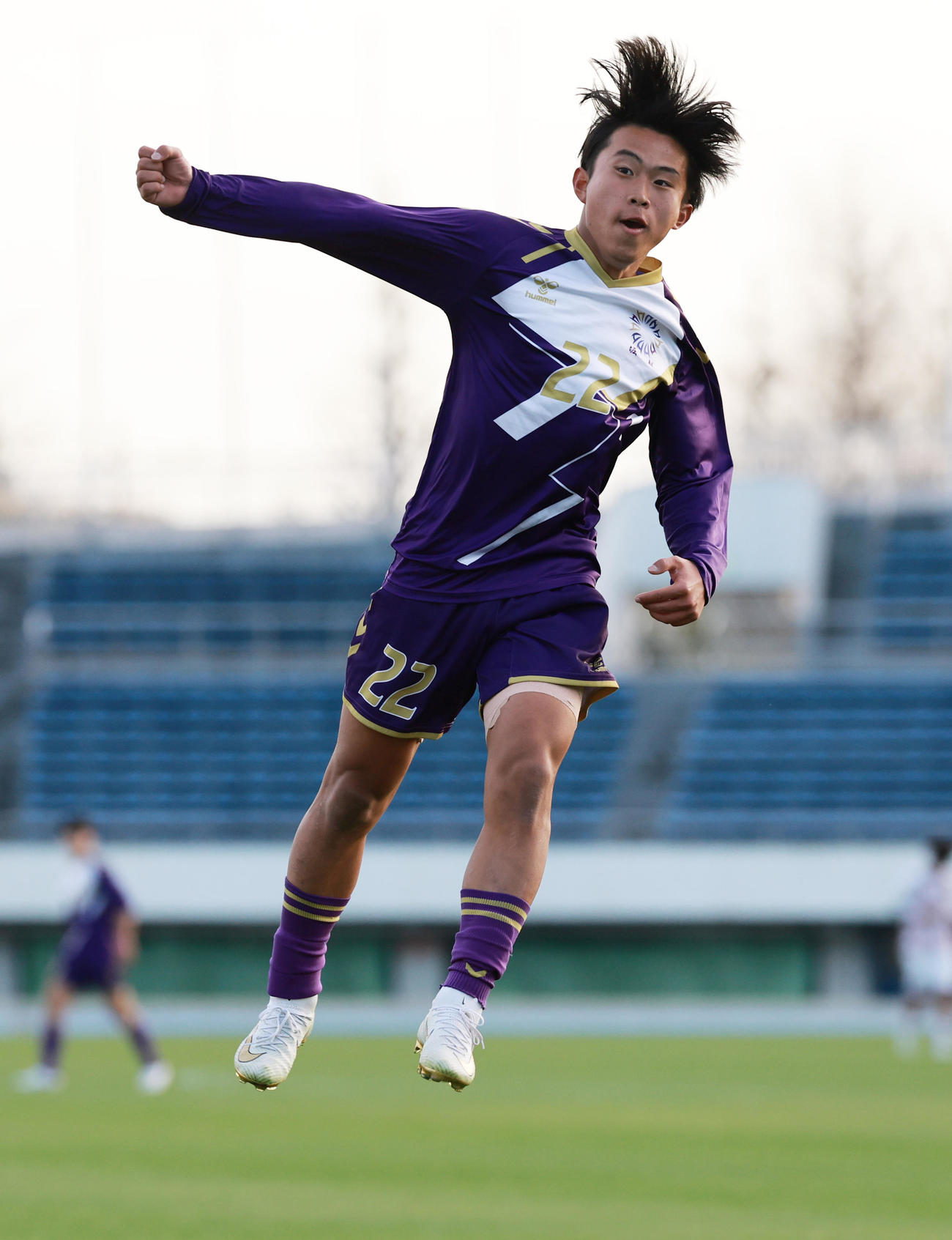 堀越対宇治山田商　後半、9－0となるゴールを決め喜ぶ堀越・平田（撮影・野上伸悟）