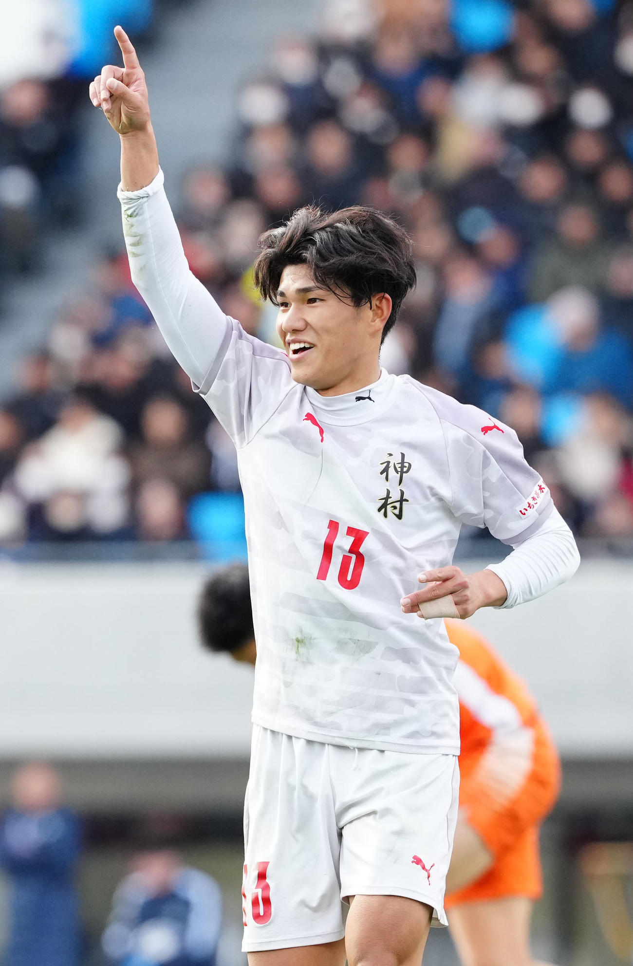 神村学園対水口　後半、この日、自身2点目となるゴールを決めた神村学園・日高（撮影・江口和貴）