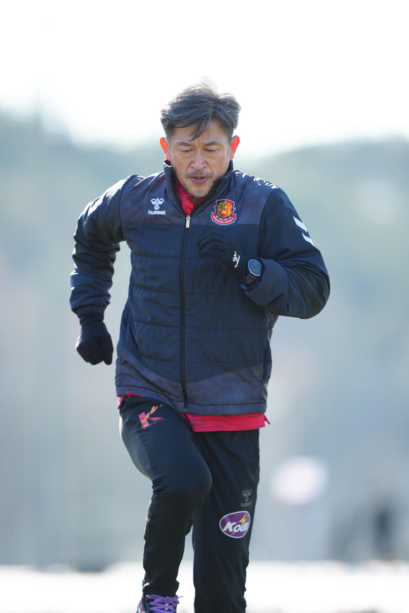 J3福島の練習に合流したカズ（撮影・足立雅史）