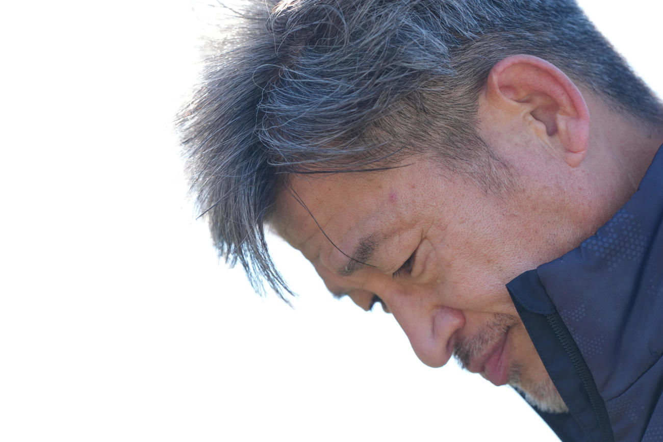 J3福島の練習に合流したカズ（撮影・足立雅史）