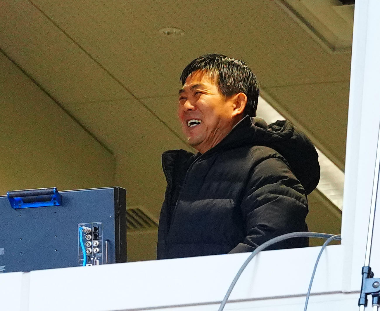 神村学園対鹿島学園　解説を務める日本代表の森保監督（撮影・垰建太）
