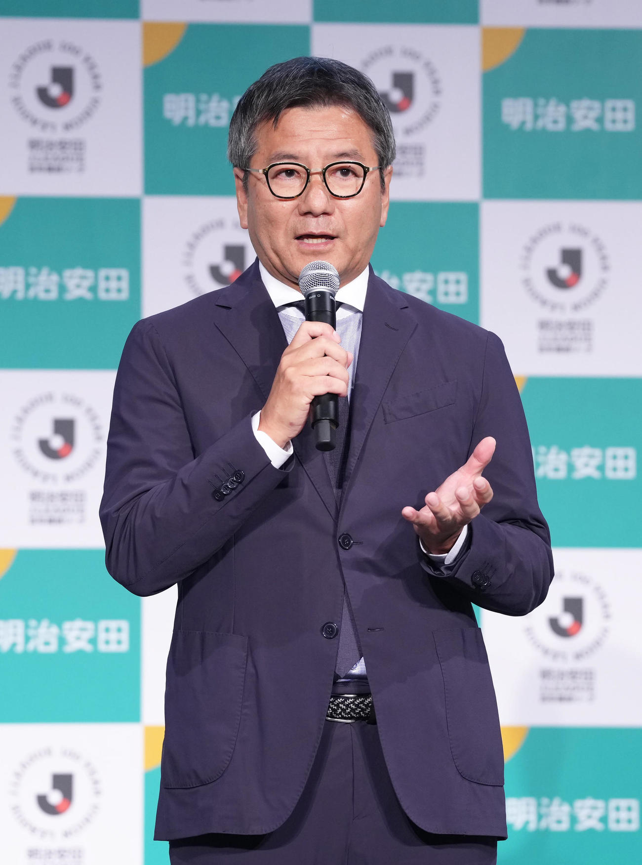 イベントに登場したJリーグ野々村チェアマン（撮影・足立雅史）