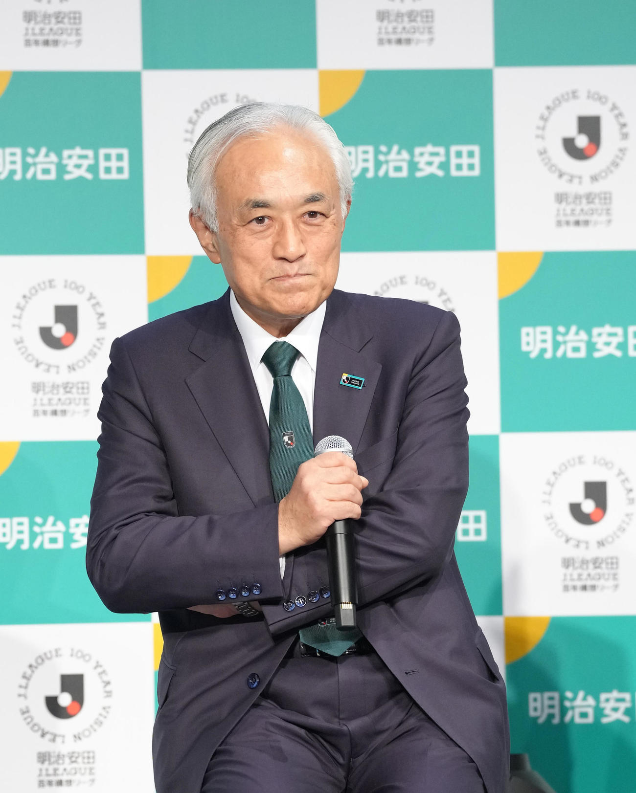 イベントに登壇した明治安田生命根岸秋男会長（撮影・足立雅史）