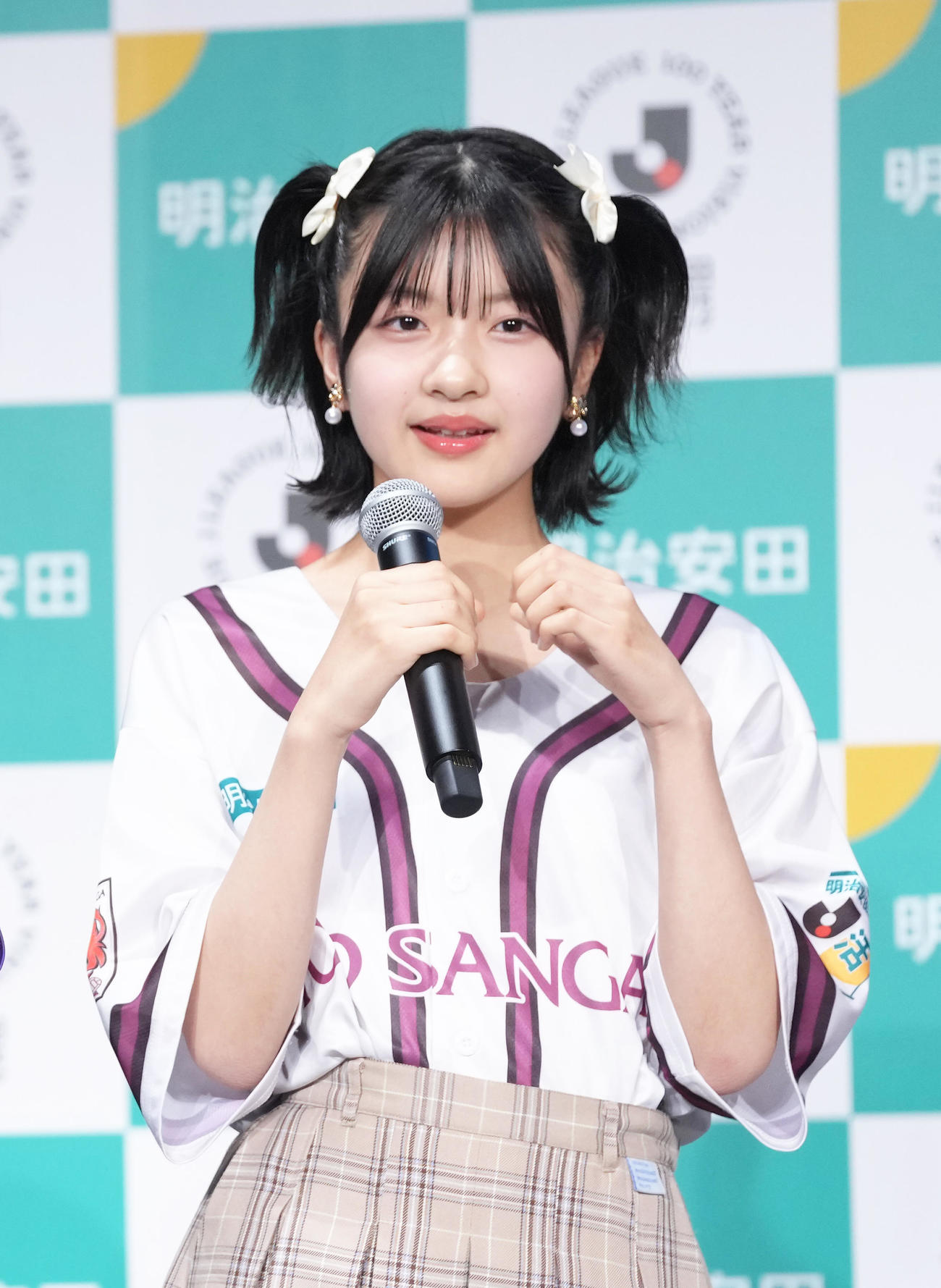 イベントに登場したニコ☆プチモデルの安藤美桜（撮影・足立雅史）