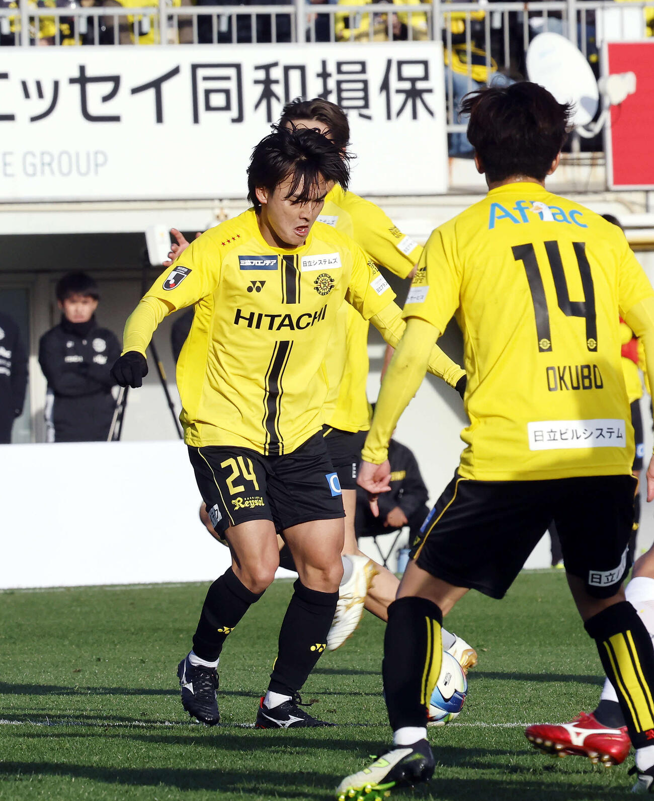 柏対千葉　後半、ゴールを決める柏久保（撮影・山本朝陽）