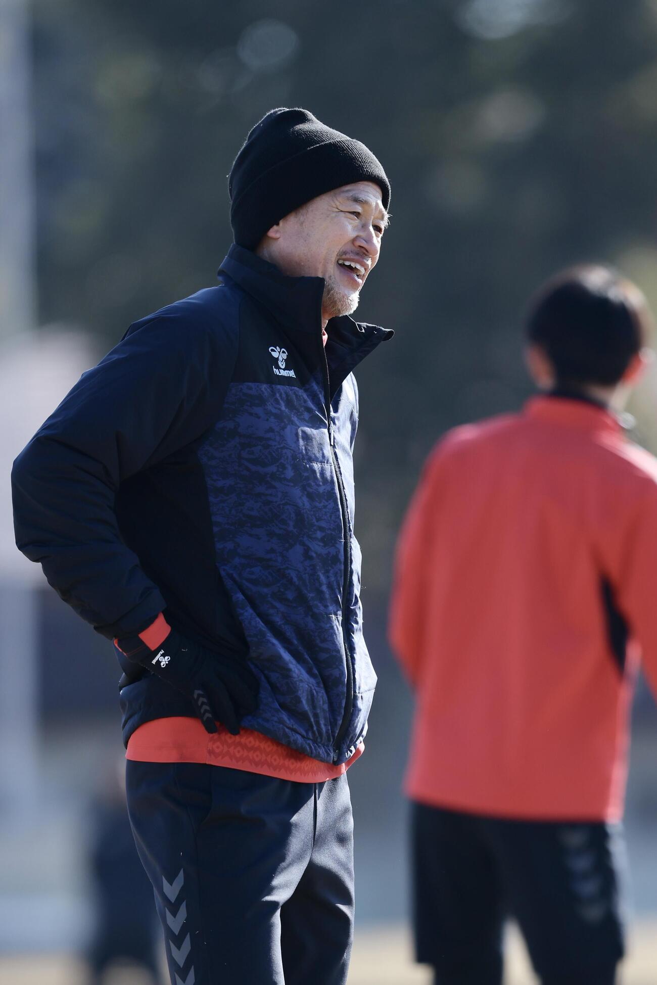 J3福島の成田キャンプで汗を流すカズ（撮影・河田真司）