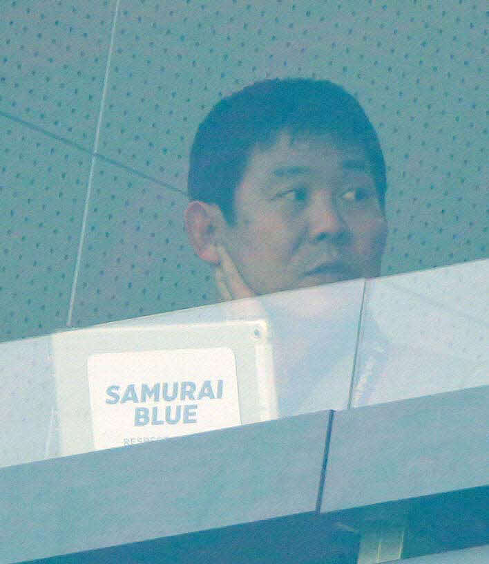 千葉対川崎F戦を視察する日本代表森保監督（撮影・小沢裕）