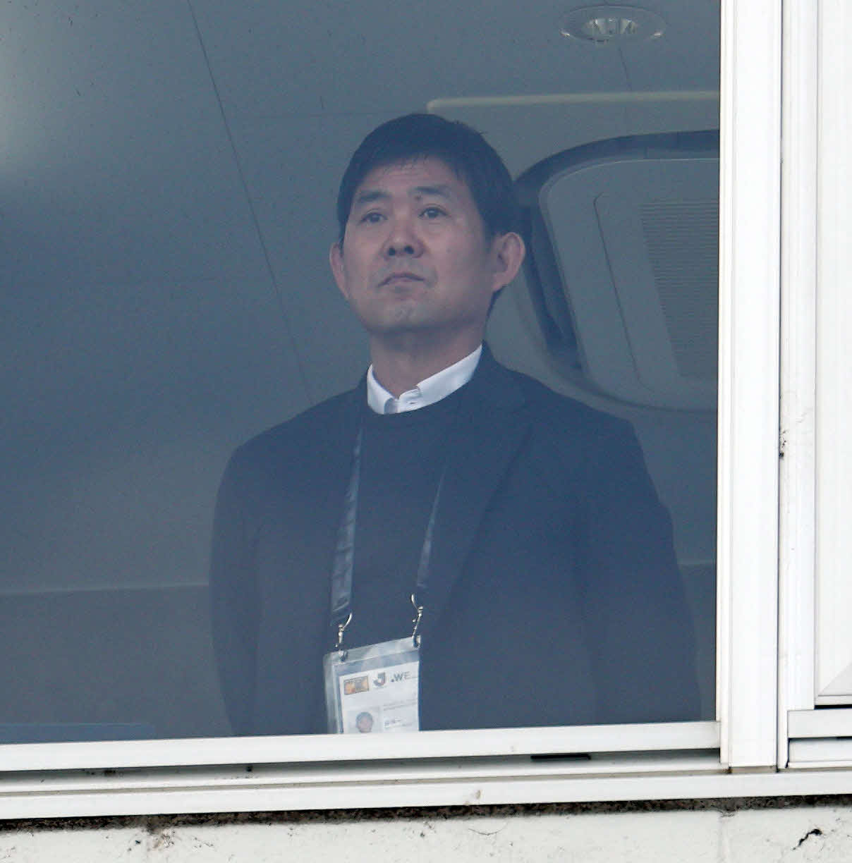 水戸対千葉　視察に訪れた日本代表森保監督（撮影・宮地輝）