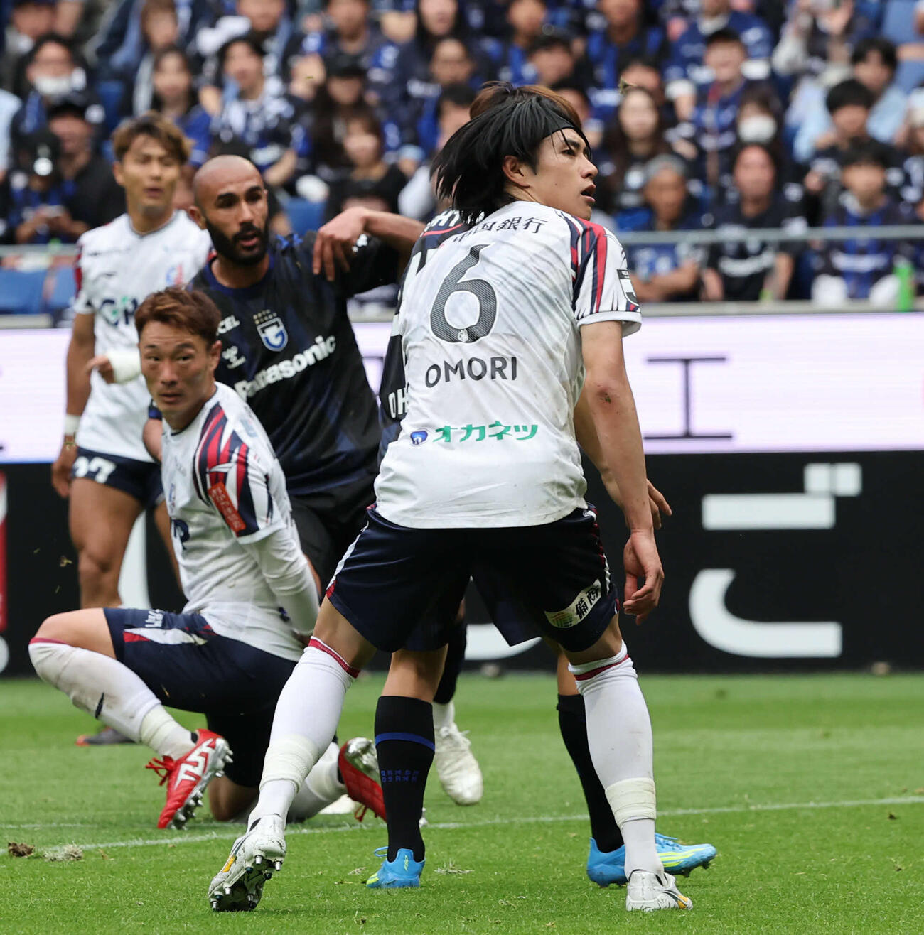 G大阪対岡山　後半、ゴールを決めるG大阪ジェバリ（撮影・西尾就之）