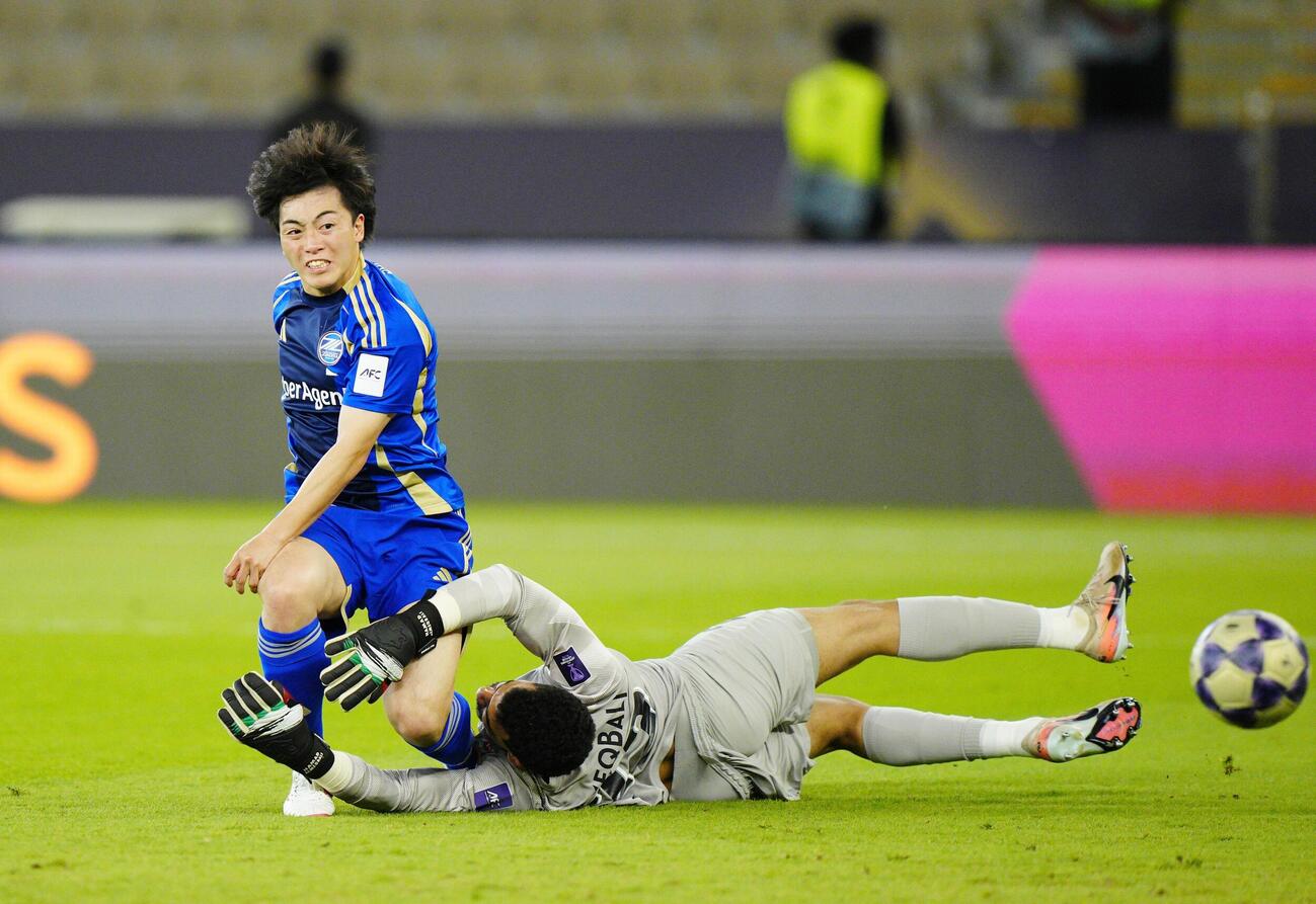 町田－アルアハリ　前半、先制ゴールを決める町田・相馬＝ジッダ（共同）