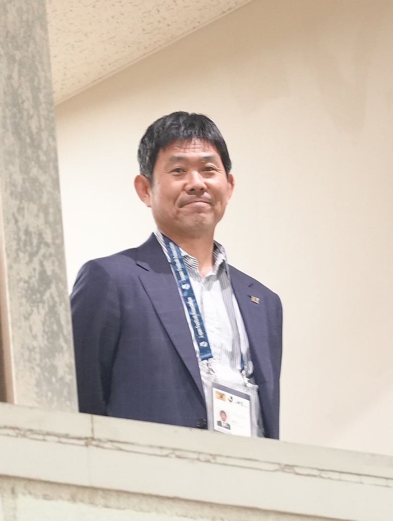 明治安田J1百年構想リーグ　柏対鹿島　視察に訪れた日本代表の森保一監督（撮影・足立雅史）