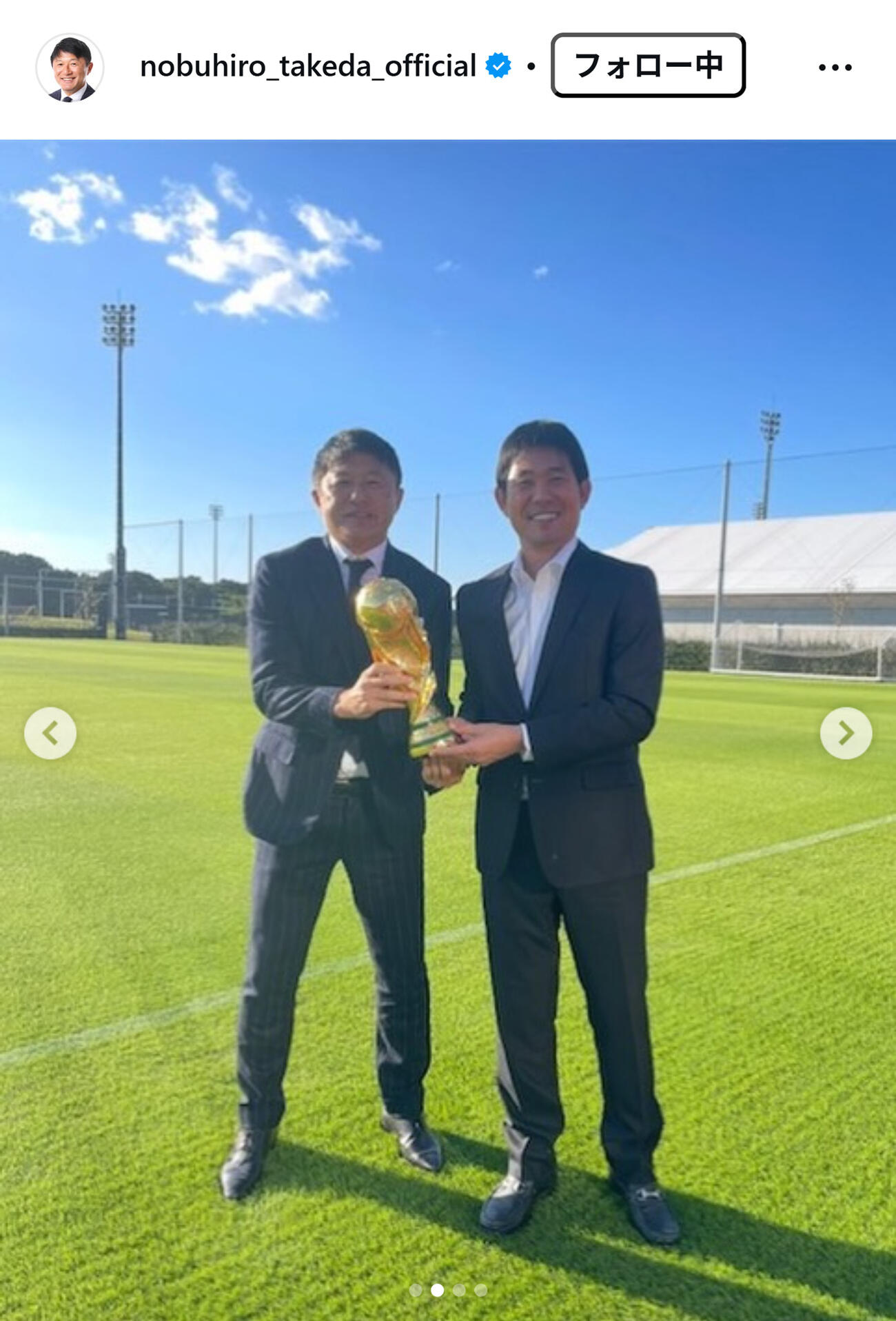 武田修宏氏のインスタグラムから