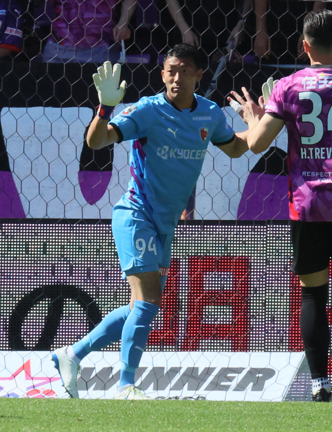 京都対広島　スタメン出場した京都GK太田岳志（撮影・宮崎幸一）