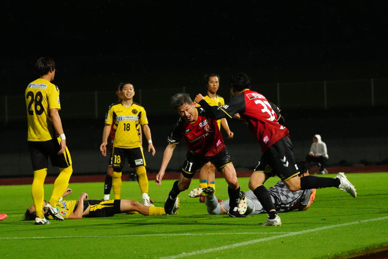 7月25日いわき古河戦でゴールを決めた福島FWカズ🄫Fukushima United FC