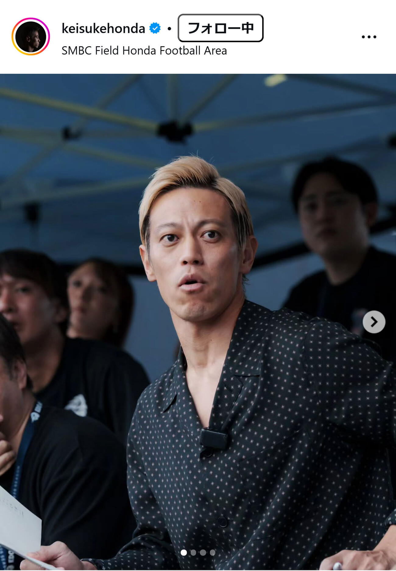 本田圭佑のインスタグラムから