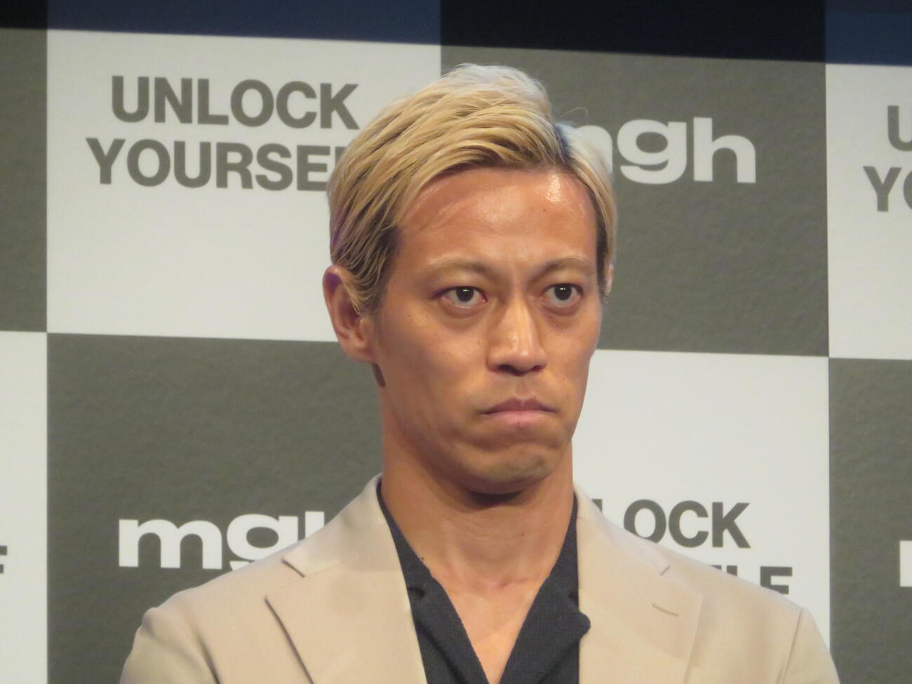 スポーツブランド「mgh」の全ラインアップ販売開始に伴うトークイベントに出席した本田圭佑