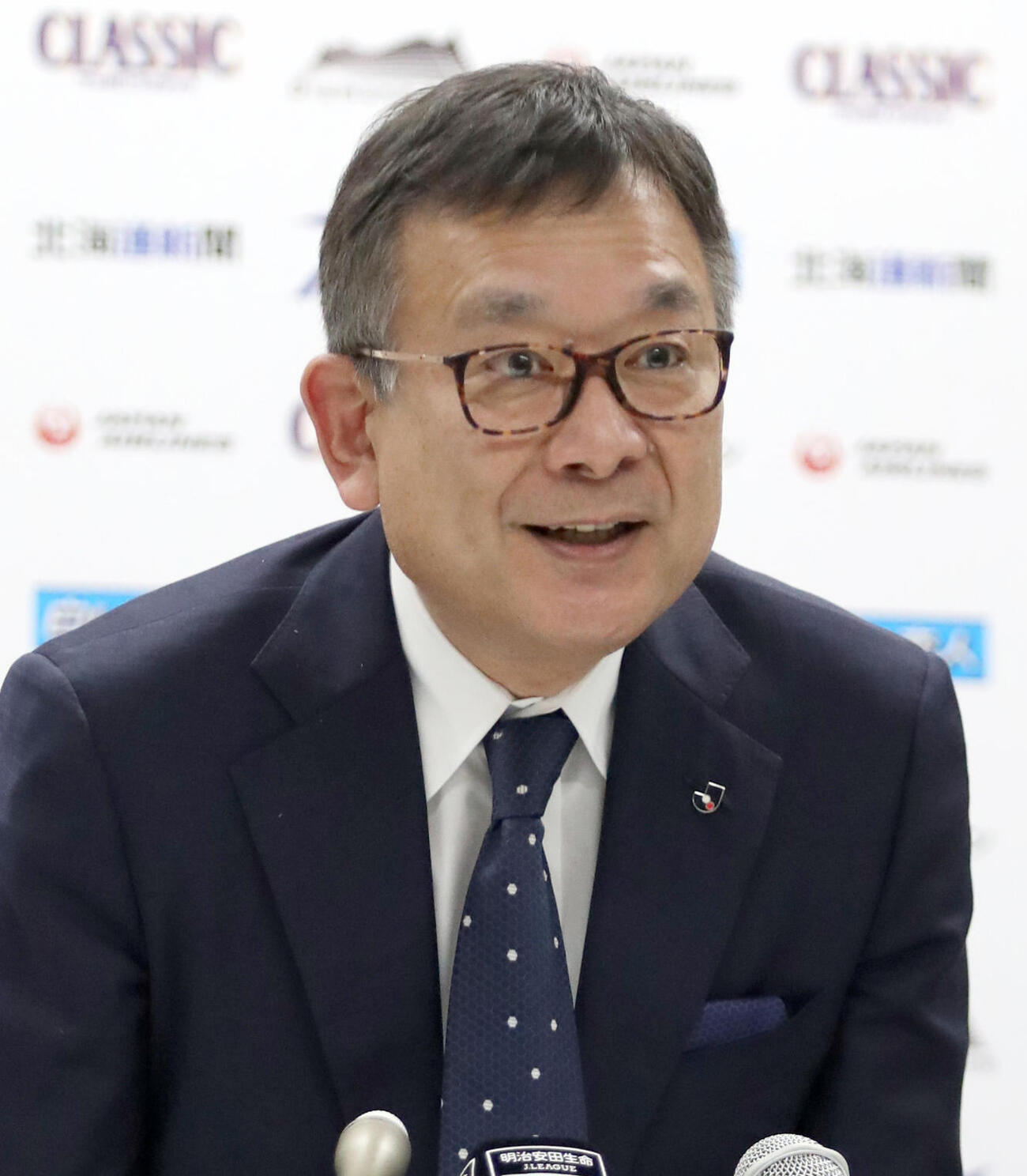 Jリーグ前チェアマンの村井満氏（2022年3月12日撮影）