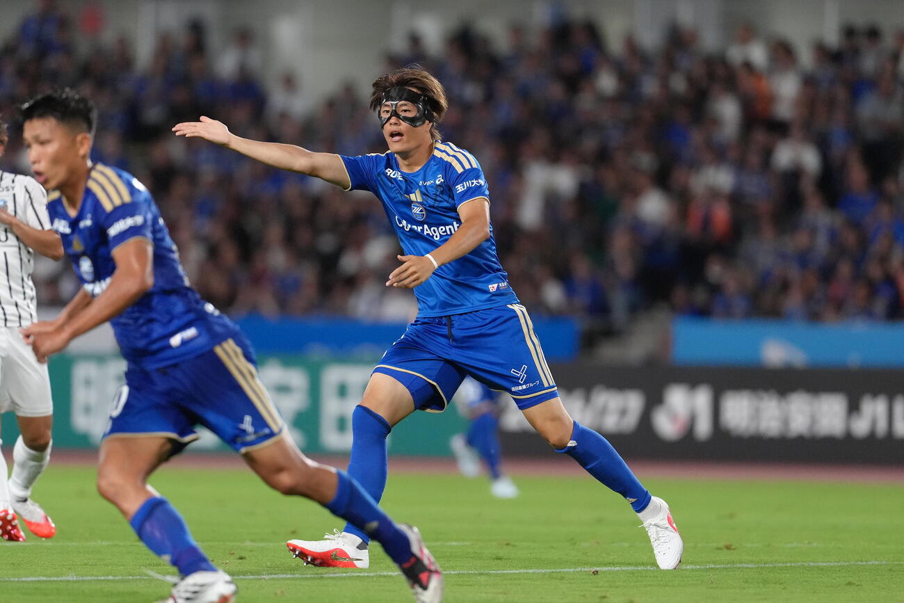 町田対川崎F　後半、途中出場の町田小川航基（撮影・足立雅史）