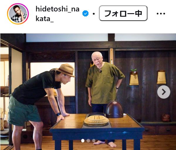 中田英寿さんの手足には引き締まった筋肉（インスタグラムから）