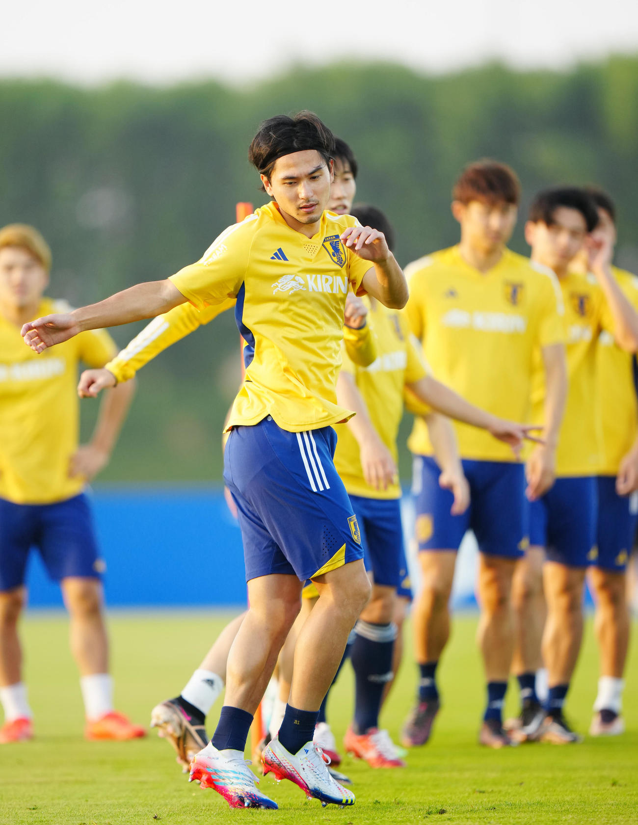 練習に臨む南野拓実（2022年11月20日撮影）