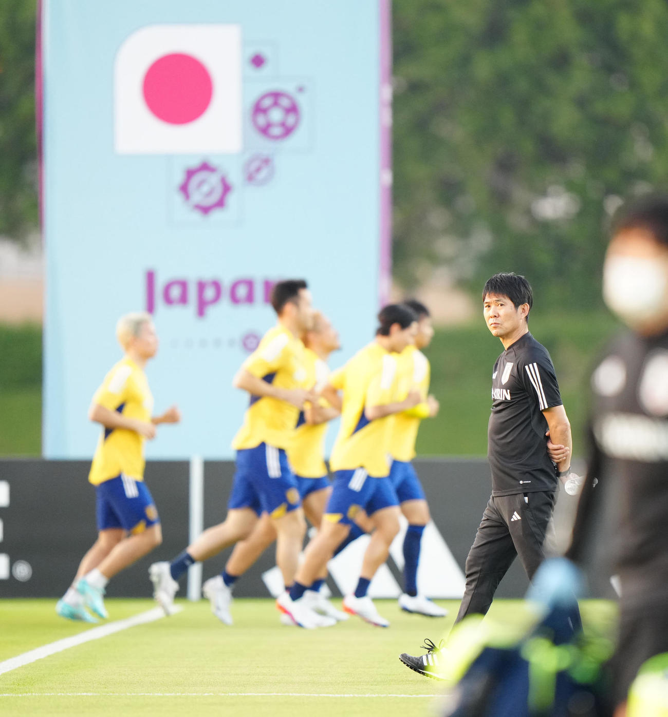 練習に臨む森保監督（撮影・江口和貴）