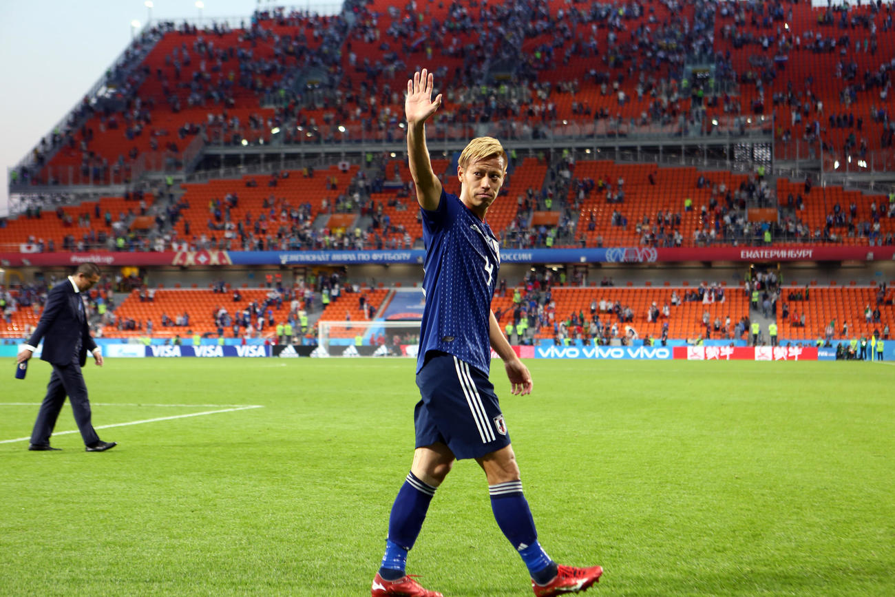 サッカーW杯ロシア大会での本田圭佑（2018年6月24日撮影）