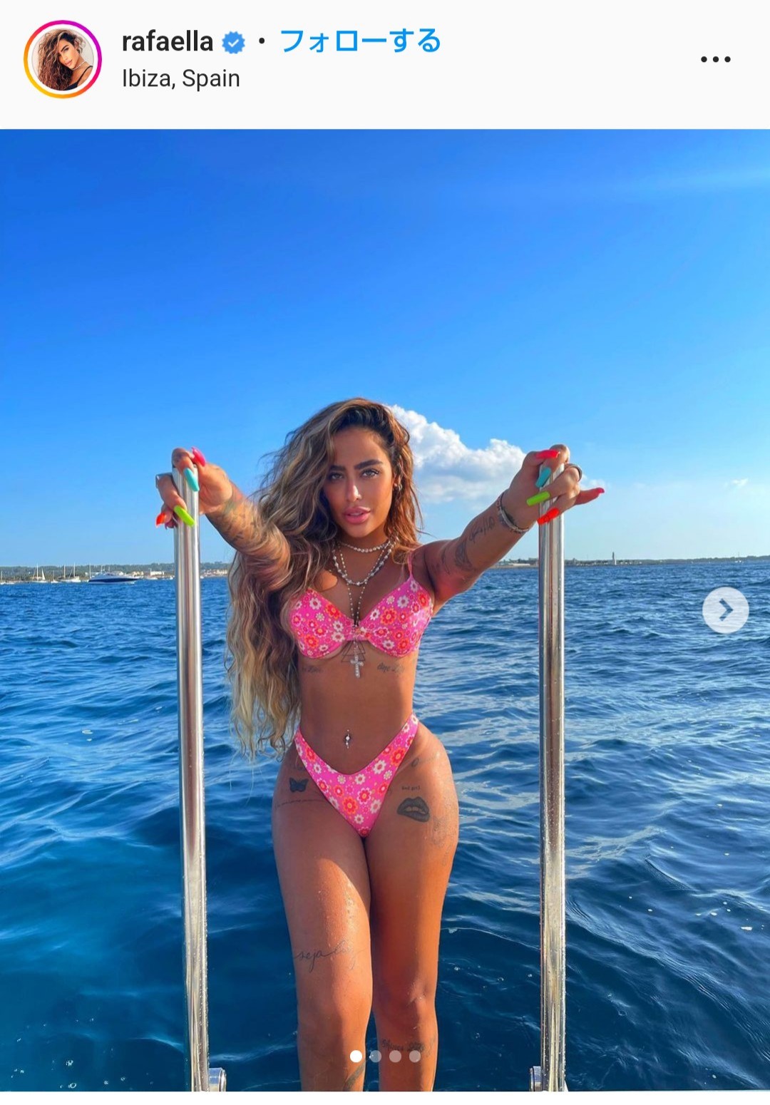 インスタグラムで570万人のフォロワーを持つ人気モデルのネイマール妹ラファエラ・サントス（ラファエラのインスタグラムより）