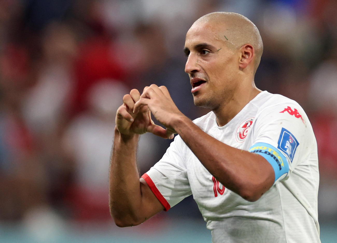 先制点を決めたチュニジアのハズリ（ロイター）