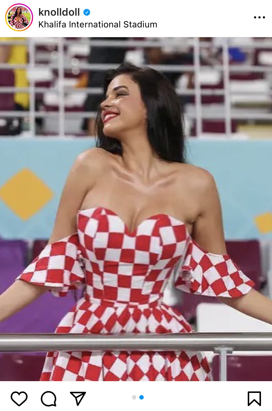 クロアチア代表を応援するモデルのイワナ・ノールさん（インスタグラムより）