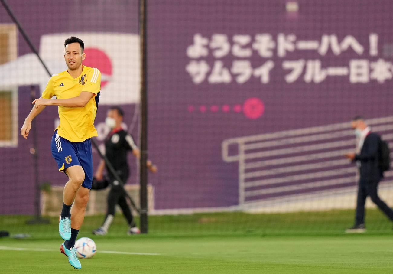 トレーニングをする吉田（撮影・横山健太）