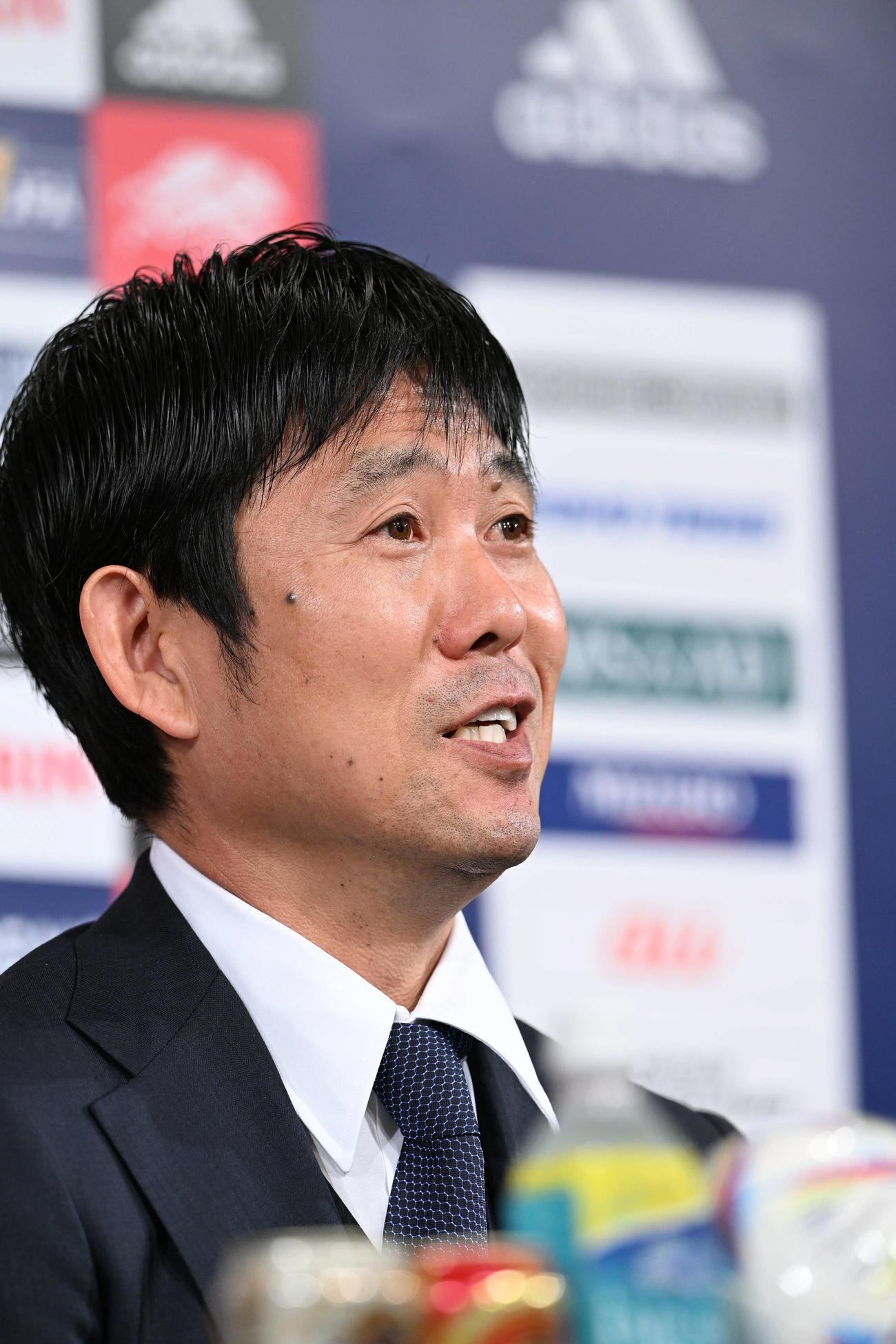 カタールから帰国し会見する森保監督（撮影・滝沢徹郎）