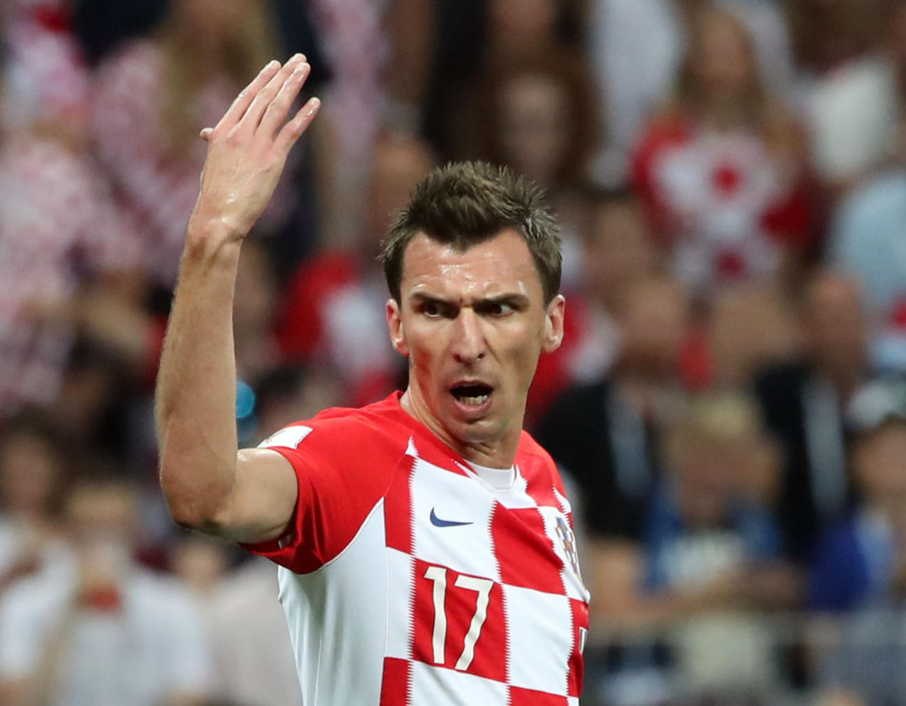 2018年7月15日撮影　W杯ロシア大会、フランス対クロアチア　クロアチアのマリオ・マンジュキッチ