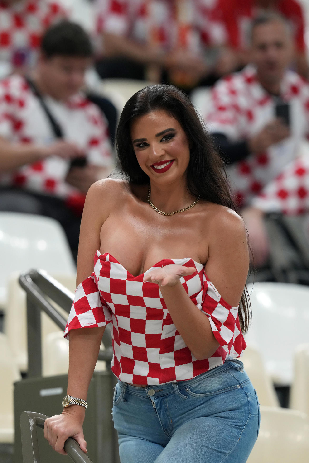 アルゼンチン対クロアチア　アルゼンチン対クロアチア　クロアチア・サポーターのイワナ・ノールさん（撮影・パオロ　ヌッチ）