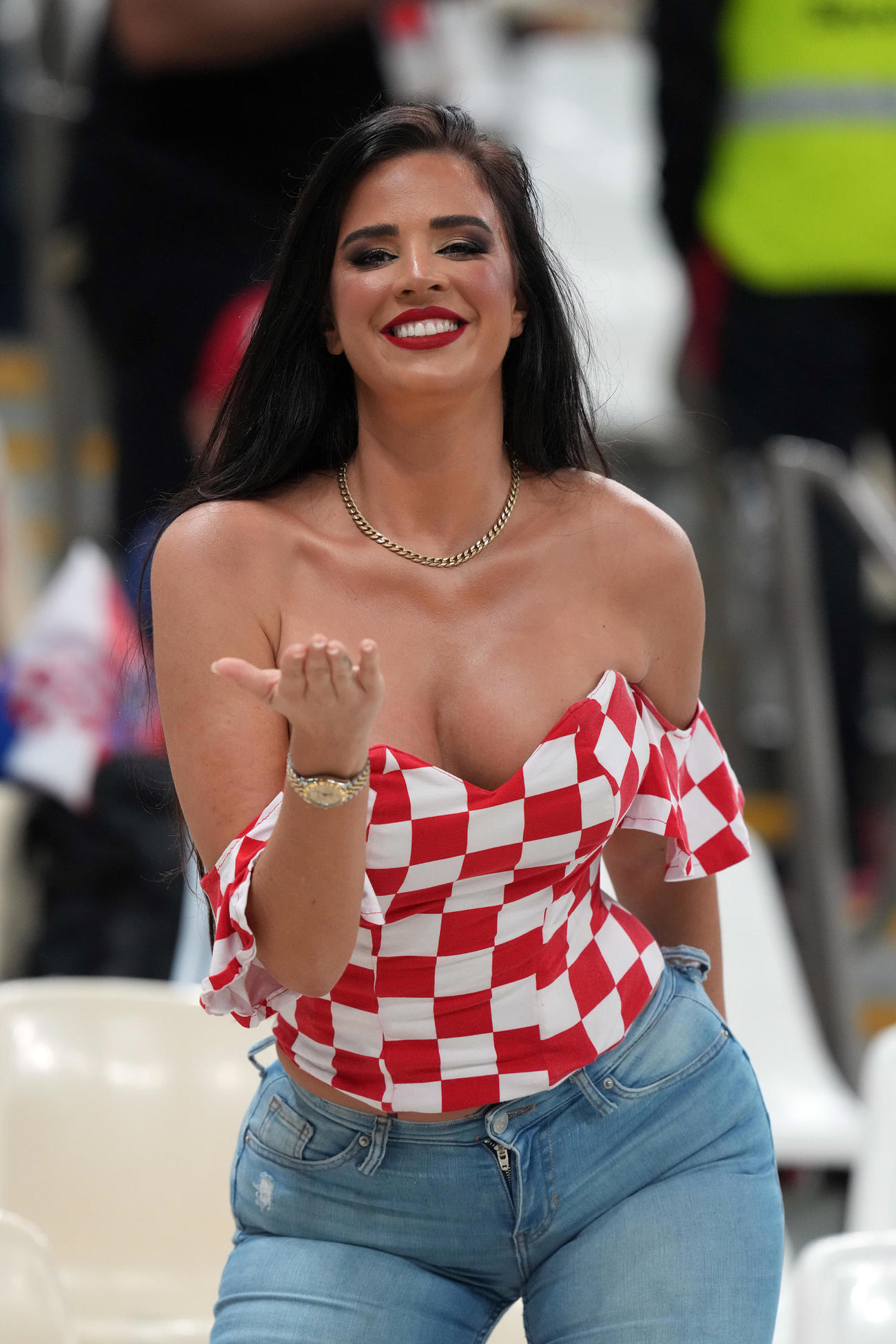 アルゼンチン対クロアチア　アルゼンチン対クロアチア　クロアチア・サポーターのイワナ・ノールさん（撮影・パオロ　ヌッチ）