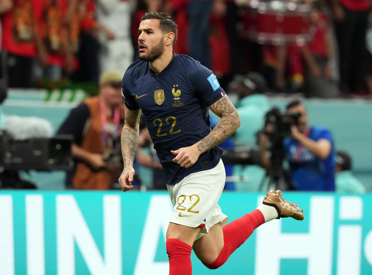 先制ゴールを決めたフランスのT・エルナンデス（撮影パオロ・ヌッチ）