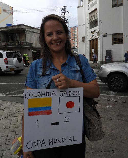 ディアナ・カルデロンさんは2-1で日本の勝利を予想した(撮影・福岡吉央)