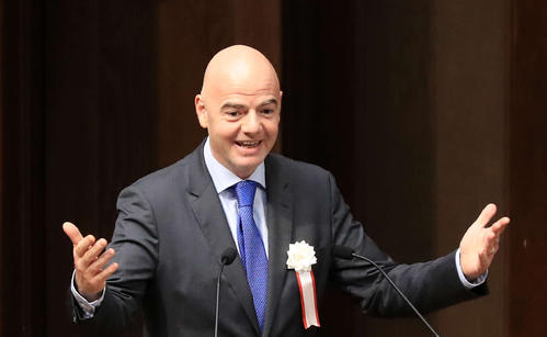 FIFAのインファンティノ会長（2016年12月16日撮影）