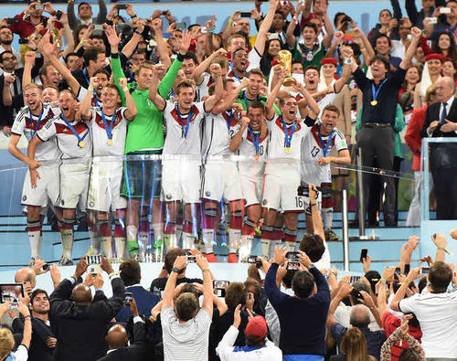 W杯ブラジル大会で優勝したドイツメンバー（2014年7月13日）