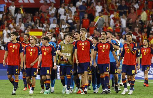 現地29日、欧州ネーションズリーグ、クロアチア戦に快勝したスペイン代表（ロイター）