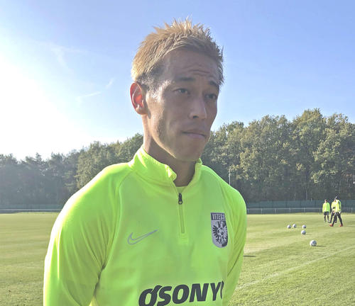 フィテッセの練習に参加した本田圭佑（2019年10月31日撮影）