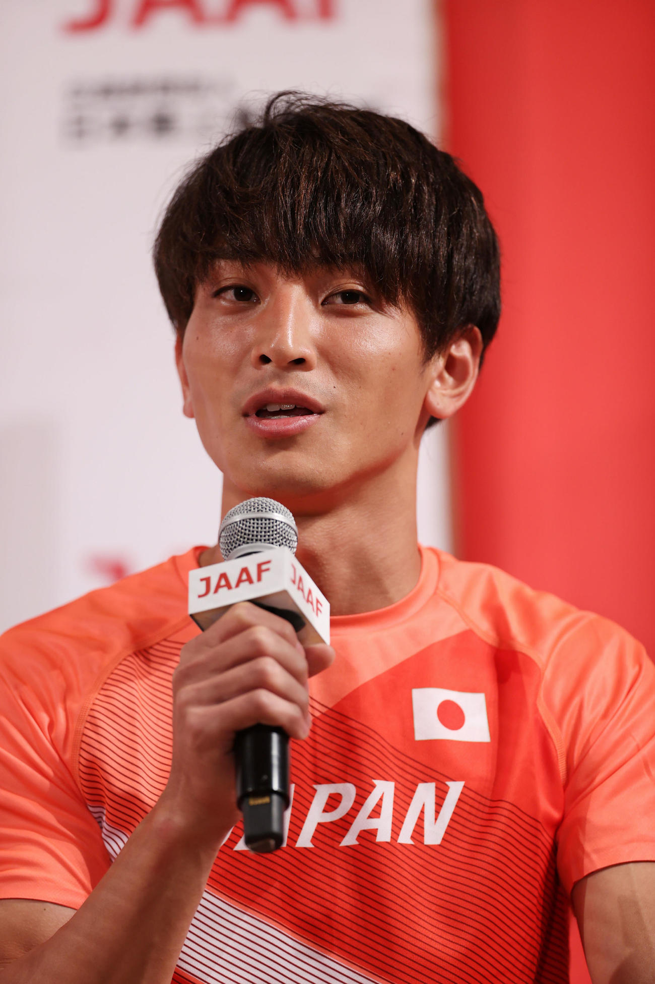 男子走り幅跳びで東京五輪代表に内定した橋岡優輝＝2021年6月28日