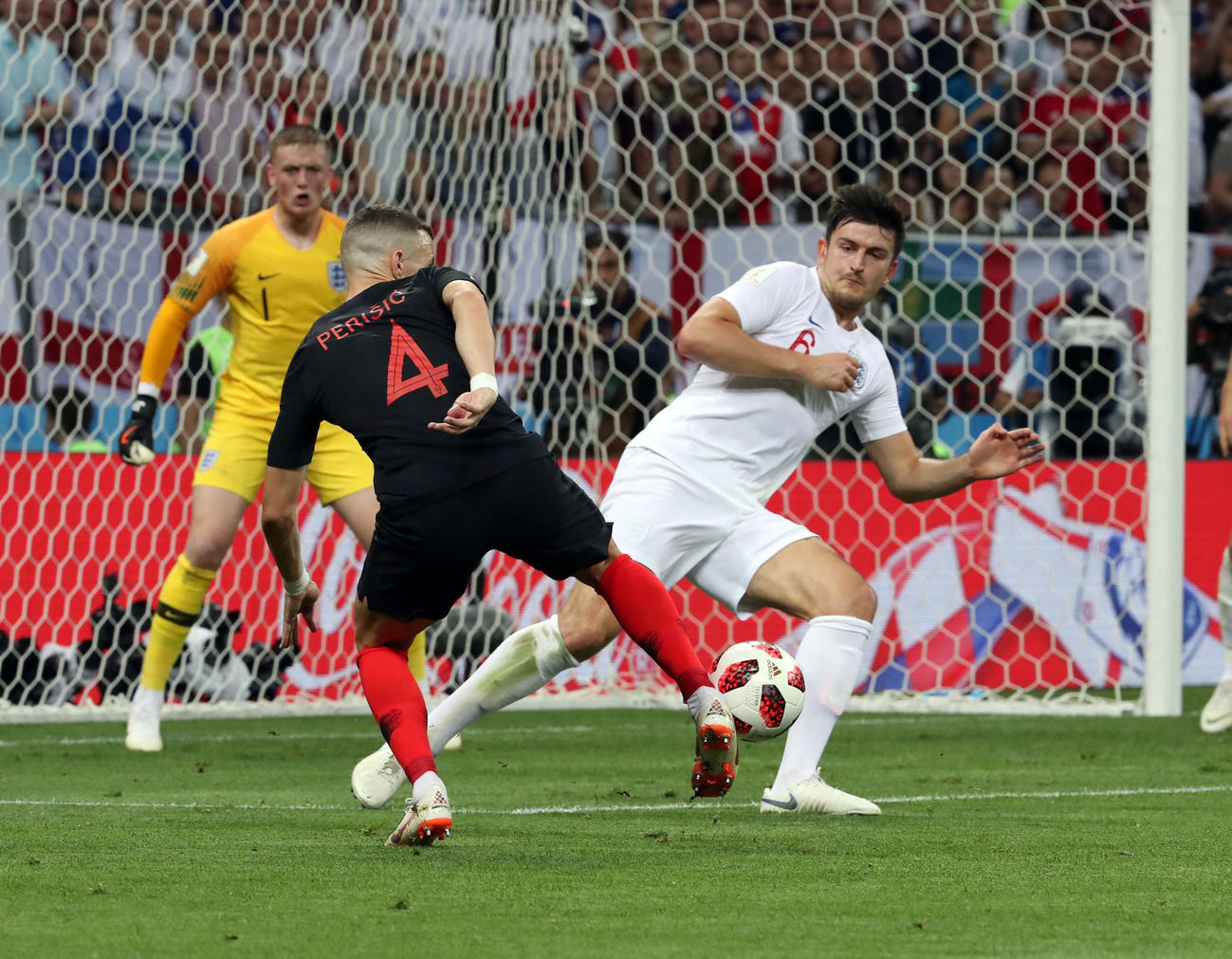 W杯ロシア大会クロアチア戦に出場したイングランドDFハリー・マグワイア（18年7月11日、撮影・PNP）
